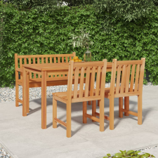 vidaXL 4-részes tömör tíkfa kerti étkezőgarnitúra kerti bútor
