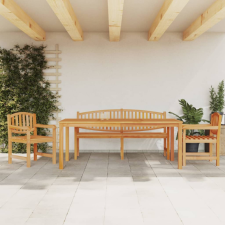 vidaXL 4 részes tömör tíkfa kerti étkezőgarnitúra kerti bútor