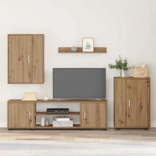 vidaXL 4 részes TV szekrény szett 4 pcs kézműves tölgy Faanyag bútor