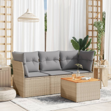 vidaXL 4 részes vegyes bézs polyrattan kerti ülőgarnitúra párnákkal kerti bútor