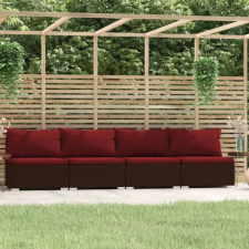 vidaXL 4-személyes barna polyrattan kanapé párnákkal kerti bútor