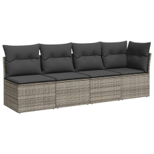 vidaXL 4 személyes szürke polyrattan kerti kanapé párnával (366115) kerti bútor