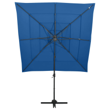 vidaXL 4 szintes azúrkék napernyő alumíniumrúddal 250 x 250 cm (313827) kerti bútor