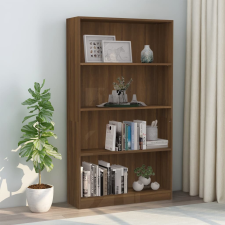 vidaXL 4 szintes barna tölgyszínű fa könyvszekrény 80 x 24 x 142 cm bútor