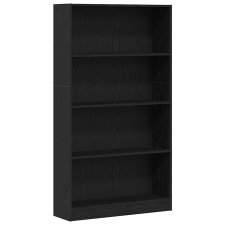 vidaXL 4 szintes fekete tölgy szerelt fa könyvespolc 80x24x143 cm (862002) bútor