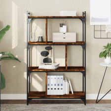 vidaXL 4 szintes füstölt tölgyszínű fa könyvespolc 76 x 32 x 123 cm bútor
