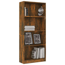 vidaXL 4-szintes füstös tölgyszínű fa könyvszekrény 60 x 24 x 142 cm bútor
