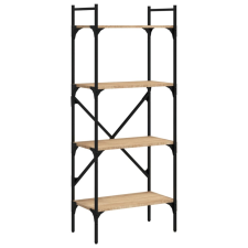 vidaXL 4 szintes sonoma tölgyszínű műfa könyvespolc 56x31,5x138,5 cm (833339) bútor