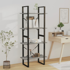 vidaXL 4 szintes szürke sonoma szerelt fa könyvszekrény 60x30x140 cm bútor