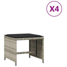 vidaXL 4db világosszürke polyrattan kerti szék párnával 41 x 41 x 36cm (365046) kerti bútor
