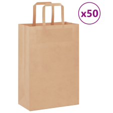 vidaXL 50 db barna kraft papírzacskók fogantyúkkal 21x11x31 cm ajándéktasak