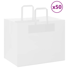 vidaXL 50 db fehér kraft papírzacskók fogantyúkkal 32x22x24 cm ajándéktasak