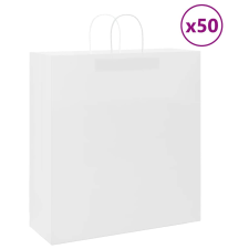 vidaXL 50 db fehér kraft papírzacskók fogantyúkkal 45x17x48 cm ajándéktasak