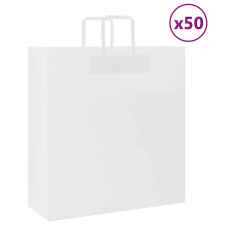 vidaXL 50 db fehér kraft papírzacskók fogantyúkkal 45x17x48 cm ajándéktasak