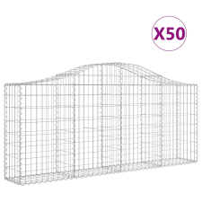 vidaXL 50 db íves horganyzott vas gabion kosár 200x30x80/100 cm (3145428) kerti tárolás