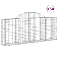 vidaXL 50 db íves horganyzott vas gabion kosár 200x30x80/100 cm (3146108) kerti tárolás