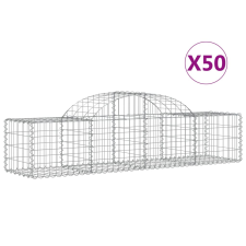 vidaXL 50 db íves horganyzott vas gabion kosár 200x50x40/60 cm kerti tárolás