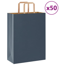 vidaXL 50 db kék kraft papírzacskók fogantyúkkal 26x12x35 cm ajándéktasak