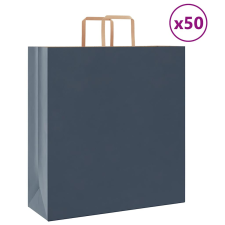 vidaXL 50 db kék kraft papírzacskók fogantyúkkal 45x17x48 cm ajándéktasak
