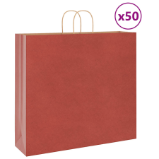 vidaXL 50 db piros kraft papírzacskók fogantyúkkal 54x15x49 cm ajándéktasak