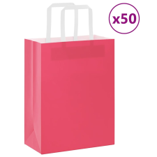 vidaXL 50 db rózsaszín kraft papírzacskók fogantyúkkal 21x11x28 cm ajándéktasak