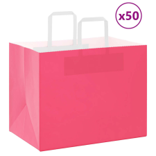 vidaXL 50 db rózsaszín kraft papírzacskók fogantyúkkal 32x22x24 cm ajándéktasak