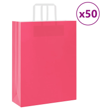 vidaXL 50 db rózsaszín papírzacskók fogantyúkkal 32x12x42 cm ajándéktasak