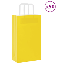 vidaXL 50 db sárga kraft papírzacskók fogantyúkkal 21x11x36 cm ajándéktasak