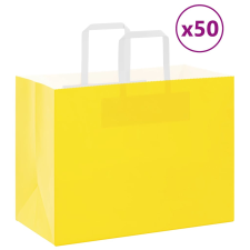 vidaXL 50 db sárga kraft papírzacskók fogantyúkkal 32x17x25 cm ajándéktasak