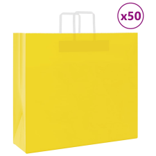 vidaXL 50 db sárga kraft papírzacskók fogantyúkkal 54x15x49 cm ajándéktasak