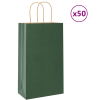 vidaXL 50 db zöld kraft papírzacskók fogantyúkkal 21x11x36 cm