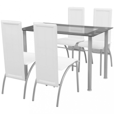 vidaXL 5 darabos fehér étkező szett bútor