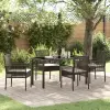 vidaXL 5 Darabos Kerti Étkezőszett Párnákkal Barna Polyrattan