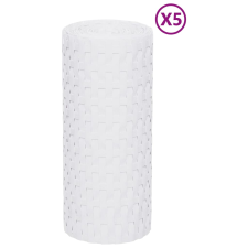 vidaXL 5 db fehér polyrattan erkélyparaván 255 x 19 cm kerti bútor