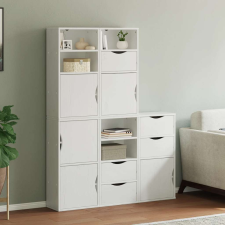 vidaXL 5 db fehér tömörfa fenyőfa oldalsó szekrény ODDA 40x24x79 cm bútor