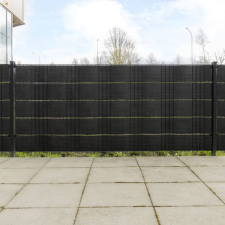 vidaXL 5 db fekete polyrattan erkélyparaván 255 x 19 cm kerti bútor