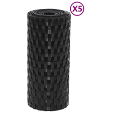 vidaXL 5 db fekete polyrattan erkélyparaván 255 x 19 cm kerti bútor