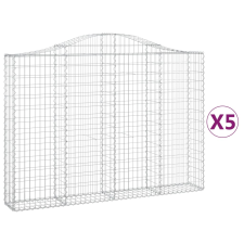 vidaXL 5 db íves horganyzott vas gabion kosár 200x30x140/160 cm (3145475) kerti tárolás