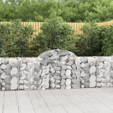 vidaXL 5 db íves horganyzott vas gabion kosár 200x30x80/100 cm bútor