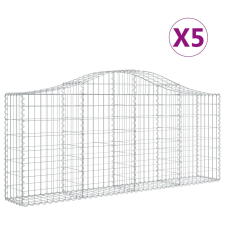 vidaXL 5 db íves horganyzott vas gabion kosár 200x30x80/100 cm (3145412) kerti tárolás