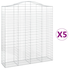 vidaXL 5 db íves horganyzott vas gabion kosár 200x50x220/240 cm (3145769) kerti tárolás