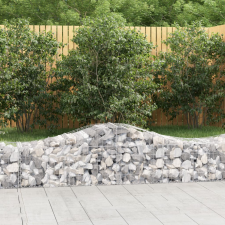 vidaXL 5 db íves horganyzott vas gabion kosár 200x50x40/60 cm kerti dekoráció