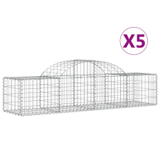 vidaXL 5 db íves horganyzott vas gabion kosár 200x50x40/60 cm (3146260) kerti tárolás