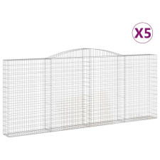 vidaXL 5 db íves horganyzott vas gabion kosár 400x30x160/180 cm (3146908) kerti tárolás