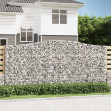 vidaXL 5 db íves horganyzott vas gabion kosár 400x30x180/200 cm kerti dekoráció