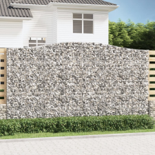 vidaXL 5 db íves horganyzott vas gabion kosár 400x30x220/240 cm kerti dekoráció