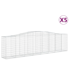 vidaXL 5 db íves horganyzott vas gabion kosár 400x50x100/120 cm (3145959) kerti tárolás