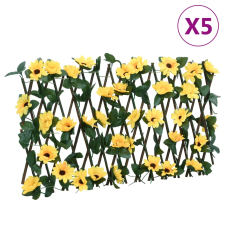 vidaXL 5 db sárga bővíthető műborostyánrács 180 x 20 cm építőanyag