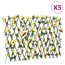 vidaXL 5 db sárga bővíthető műborostyánrács 180x60 cm építőanyag