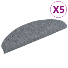 vidaXL 5 db világosszürke lyukasztott öntapadó lépcsőszőnyeg 65x21x4cm (149704) lakástextília